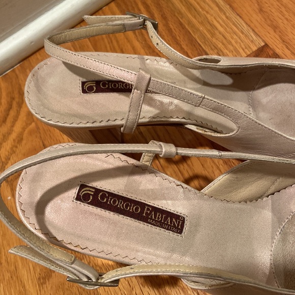 Giorgio Fabiano Leather Shiny Pink Slingback Heels - Picture 6 of 15